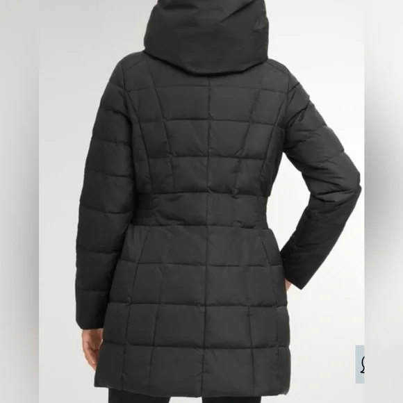 Cole Haan Signature Black Hooded Coat - Picture 3 of 12